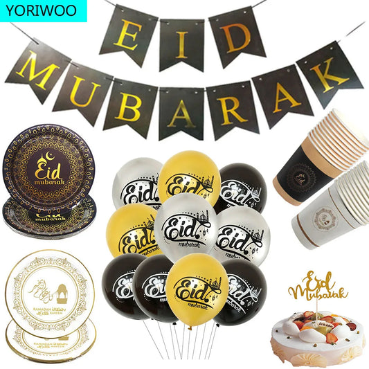 Kit de Décoration Eid Mubarak 2023 : Ballons à Confettis et Bannières pour Ramadan Kareem