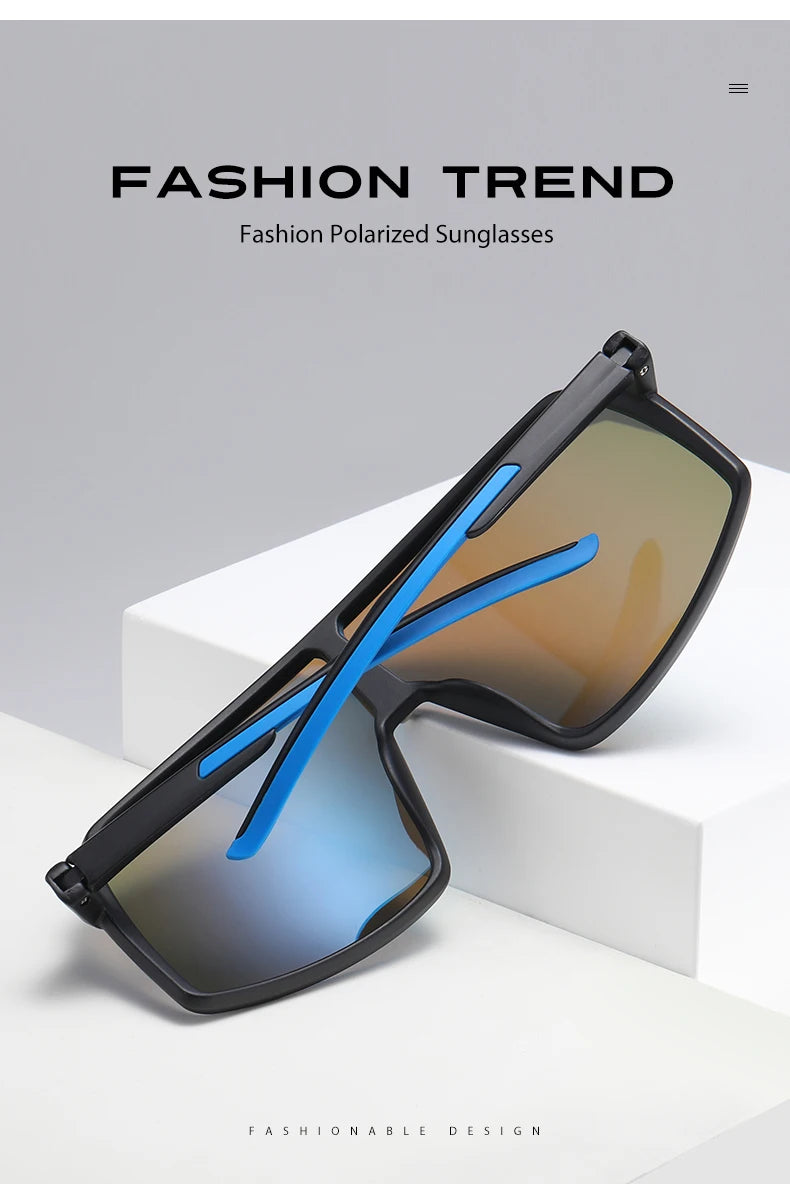 Nouvelles Lunettes de Soleil TR90 Polarisées pour Hommes : Tendance Sport et Cyclisme en Monture Monobloc