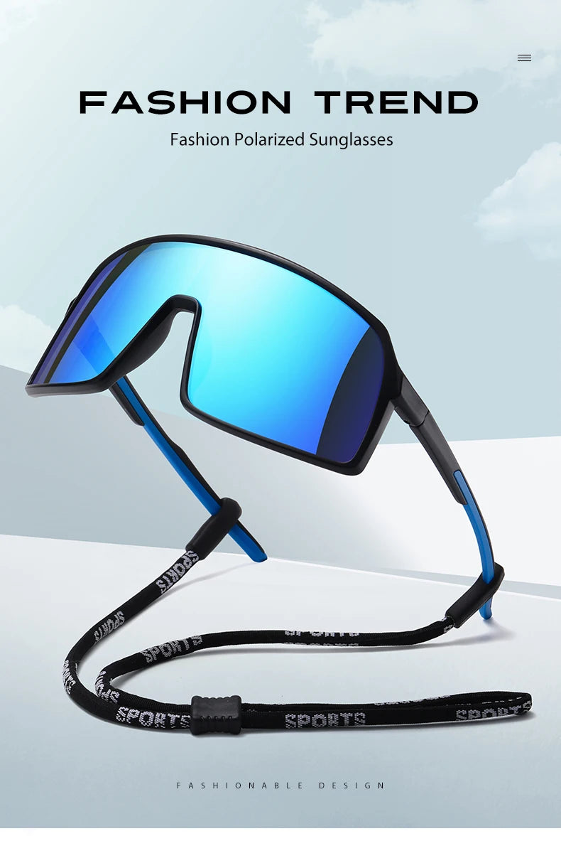 Nouvelles Lunettes de Soleil TR90 Polarisées pour Hommes : Tendance Sport et Cyclisme en Monture Monobloc