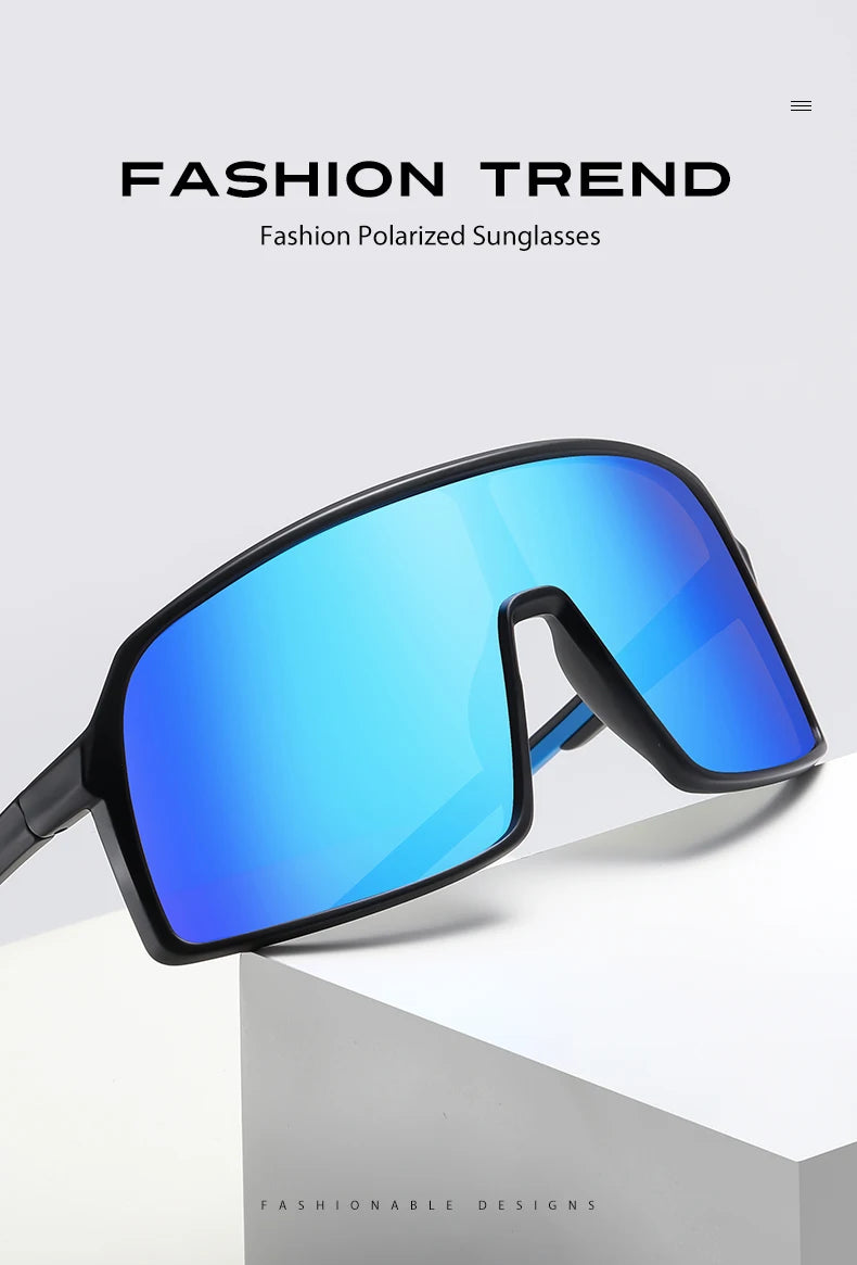 Nouvelles Lunettes de Soleil TR90 Polarisées pour Hommes : Tendance Sport et Cyclisme en Monture Monobloc