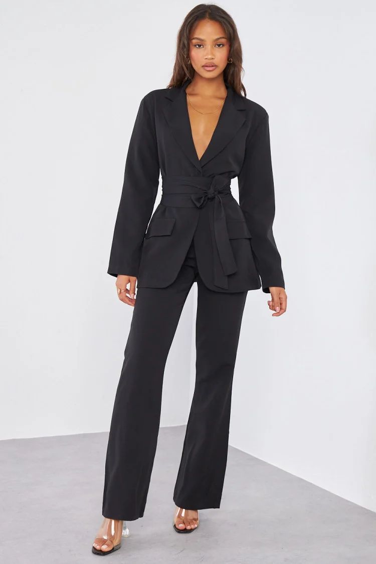 Ensemble 2 pièces blazer + pantalon tailleur noir