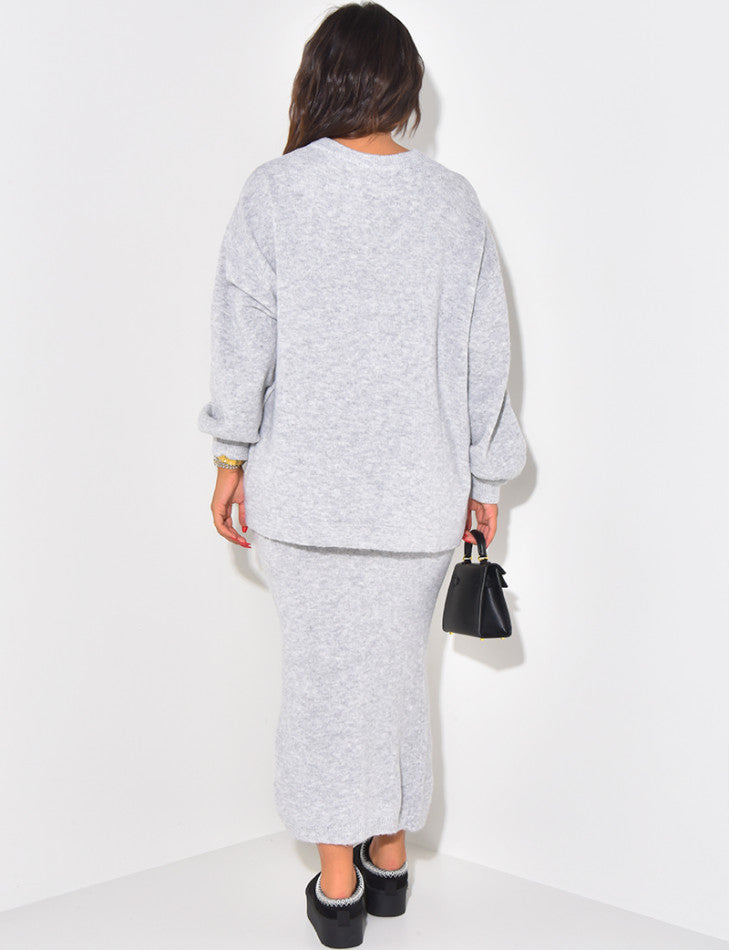 Ensemble pull Oversize jupe en laine