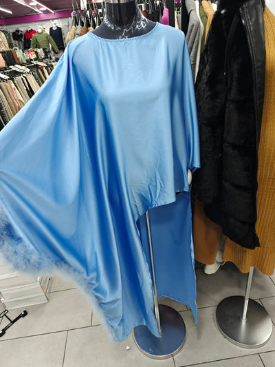 Ensemble abaya tunique à plumes